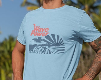 Wave T-shirt, Unisex Heavy Cotton Tee, Wave Power T-shirt, Beach T-shirt, Wave Art, Surf T-shirt, Bodyboard T-shirt, Wave, Beach