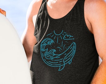 Whale Unisex Jersey Tank, Whale Tank Top Gift, Ocean Lovers, Summer Apparel, Whale Gifts, Summer Gift, Beach Apparel, Whale Art,Whale Lovers