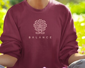 Balance Yoga Sweatshirt: Unisex Crewneck, Good Vibes Gift
