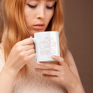Pottery Girl Ceramic Mug 11oz - A Unique and Artistic Gift for Pottery Lovers!, Ceramic Mug 11oz, Pottery Gifts, Pottery Teacher Gift