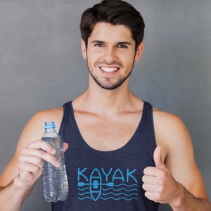 Unisex Kayak Creative Wordmark Tank Top - Perfect for Outdoors & Casual Wear, Kayak Gifts, Kayak Lovers, Watersports Apparel