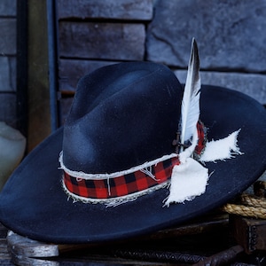 Distressed Cowboy Fedora Hat - TITLED &quot;The Guardian&quot;.  Authentic Western Look, Cowgirl, Cowgirl, Vintage look,