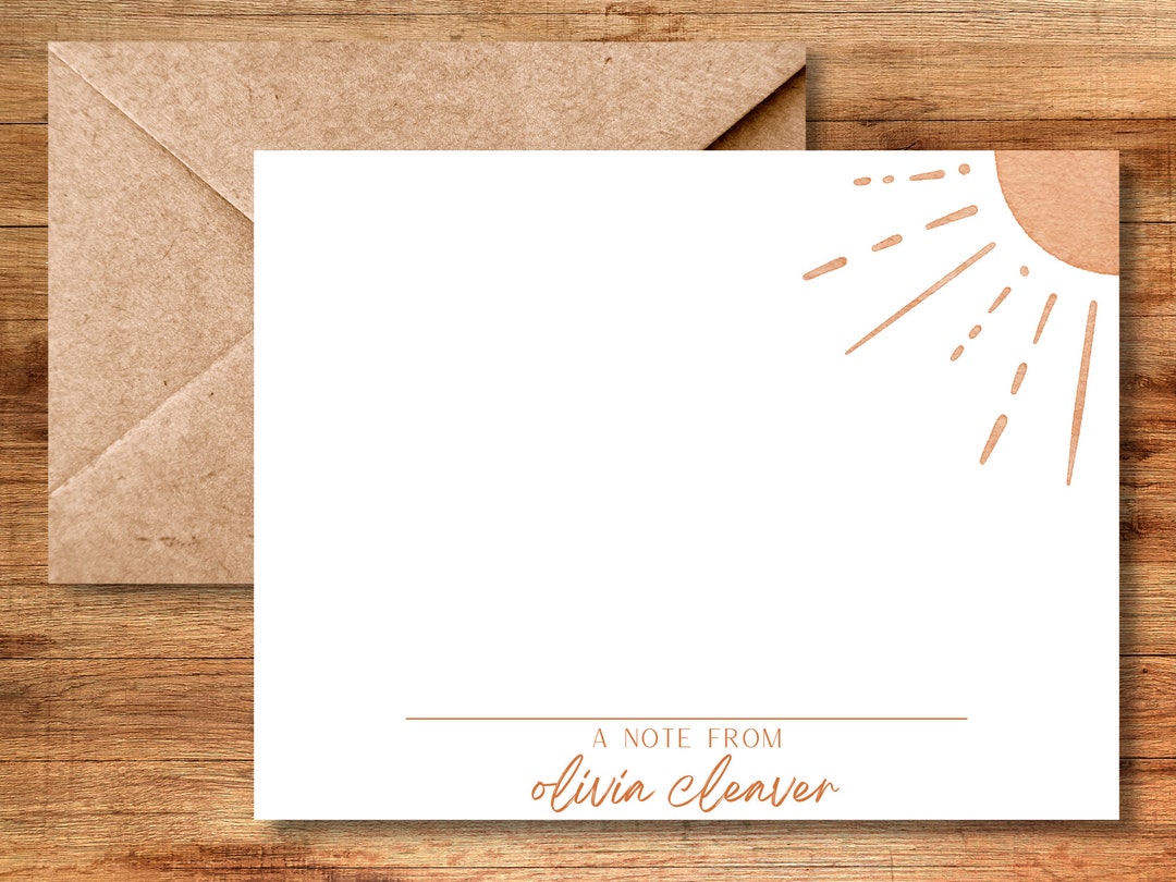 Sun Note Card Template Celestial Note Card Notecard - Etsy