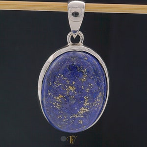 Lapis Lazuli Pendant 925 Sterling Silver, Natural Lapis Lazuli Cabochon, Unisex Pendant
