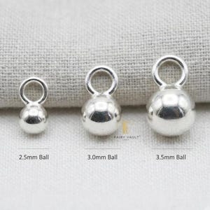 Kugelanhänger aus massivem 925er Sterlingsilber, winzige Anhängerperlen zur Schmuckherstellung