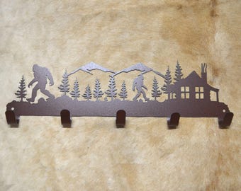 Bigfoot Lodge Wall Hook: Rustic Sasquatch Coat Rack