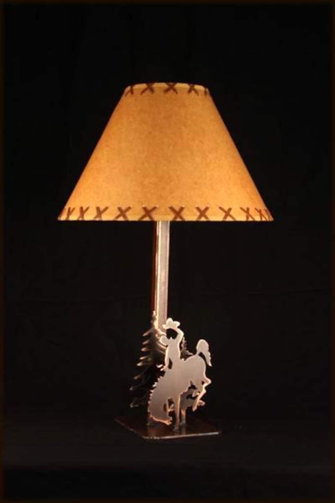 Handmade Cowboy Lamp: Rustic Bronc Rider Metal Table Lamp - Etsy