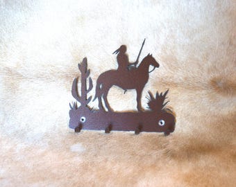 Southwest Metal Key Hooks: Native American Desert Decor