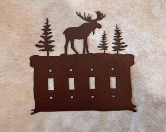 Rustic Moose Switch Plate Cover: Cabin Decor Place Order based on the Configuration image NOT because of the thumbnail image