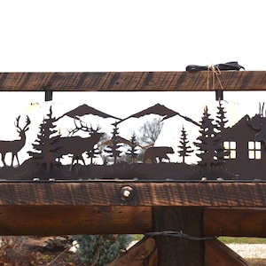 Chandelier Deer Lodge Light Elk Moose Rectangle Light Mountain Cabin Bear Chandelier Wood Metal Art Rustic Lakehouse Chandelier Handmade