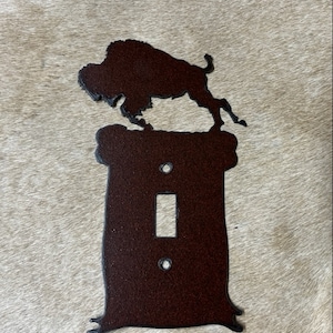 Buffalo Switch Plate Cover All Configurations Available Buffalo Rustic Home Accent Bison GFI Rocker Bison Toggle Outlet Plug