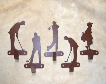 Golf Wall Hooks Set: Golfer Gift, Entryway Decor