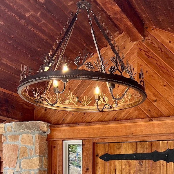 Rustic Chandelier - Etsy