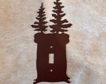 Rustic Tree Switch Plate Cover See Configurations in Images Metal Tree Wall Plate to Cover Switches