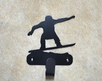 Snowboard Wall Hook: Rustic Metal Art - Mountain Lodge Decor