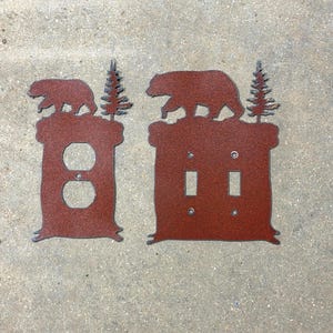 Rustic Bear Switch Plate Cover: Cabin Decor Place Order based on the Configuration image NOT because of the thumbnail image