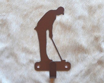 Rustic Golfer Metal Wall Hook: Coat, Backpack, Towel Rack