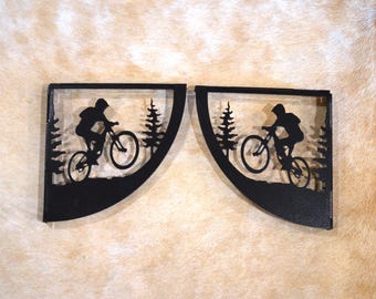Handmade Bike Shelf Brackets: Metal Wall Art for Teen Room