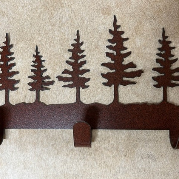Pine Tree Robe Hook. Rustic Lodge Decor. Metal Wall Mounted Hooks. Towel Robe Hanger. Entryway Laundry Hooks. Pine Cedar Accent.