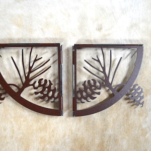 Pinecone Shelf Bracket Rustic Pinecone Decor Gift Lodge Accent Rustic Gift Pinecone Cornice Cabin Metal Pinecone Art Lakehouse Lodge Shelf