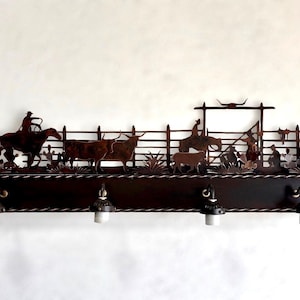 Handmade Western Corral Vanity Light - Rustic Ranch Bathroom Decor Handmade Cowboy Light