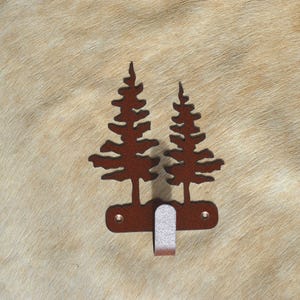 Rustic Tree Wall Hook: Handmade Metal Pine Coat Rack