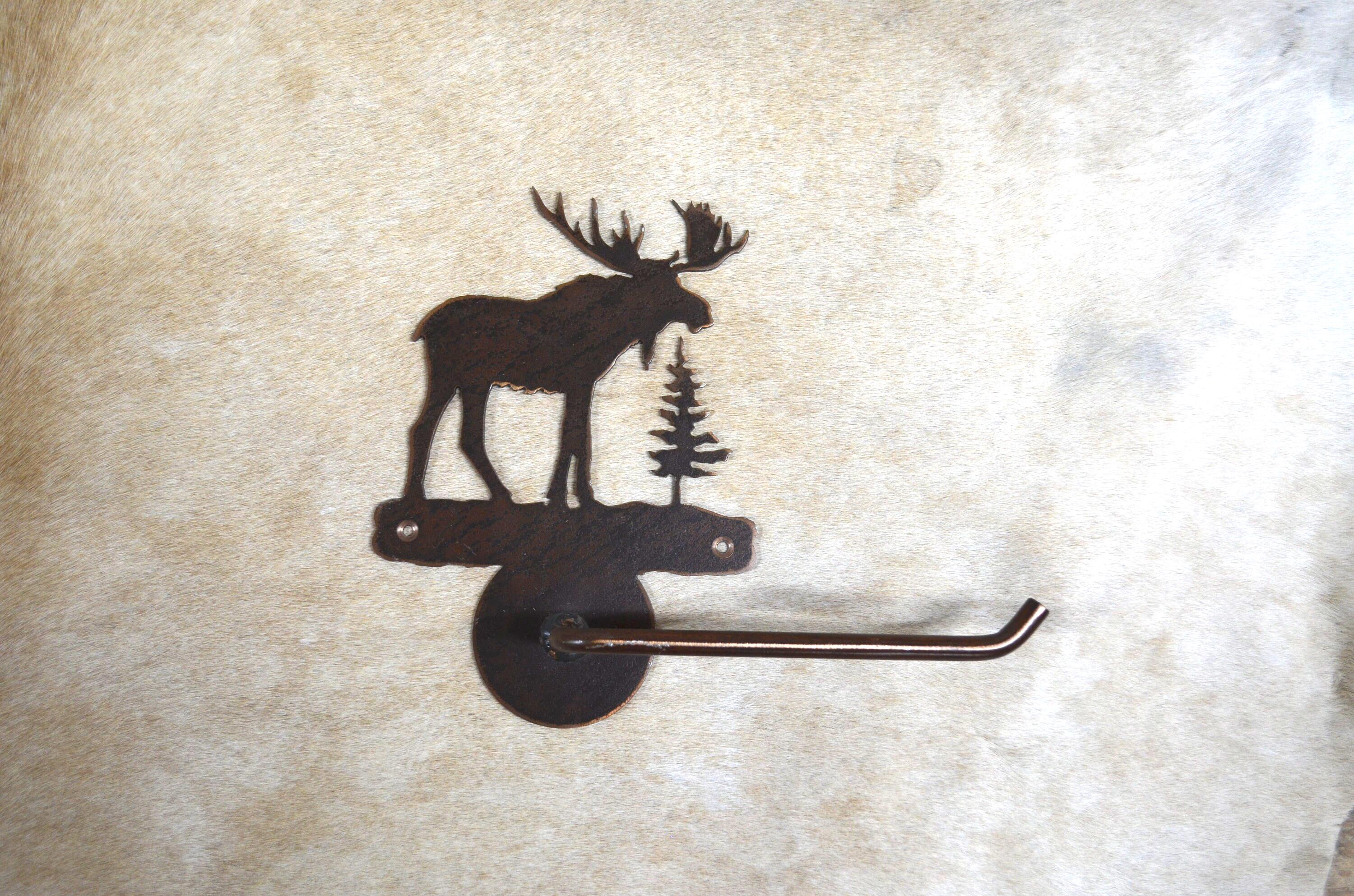 Metal Wall Mount Bull Moose Rustic Bath Decor Towel Bar Holder Metal Wall Mount Bull Moose Rustic Bath Decor Towel Bar Holder