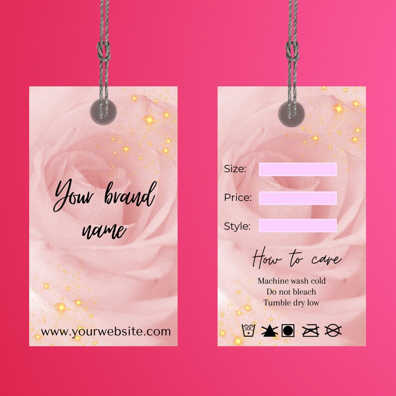 Editable Clothing Hang Tag Template Clothing Tags Hang Tag Etsy Canada