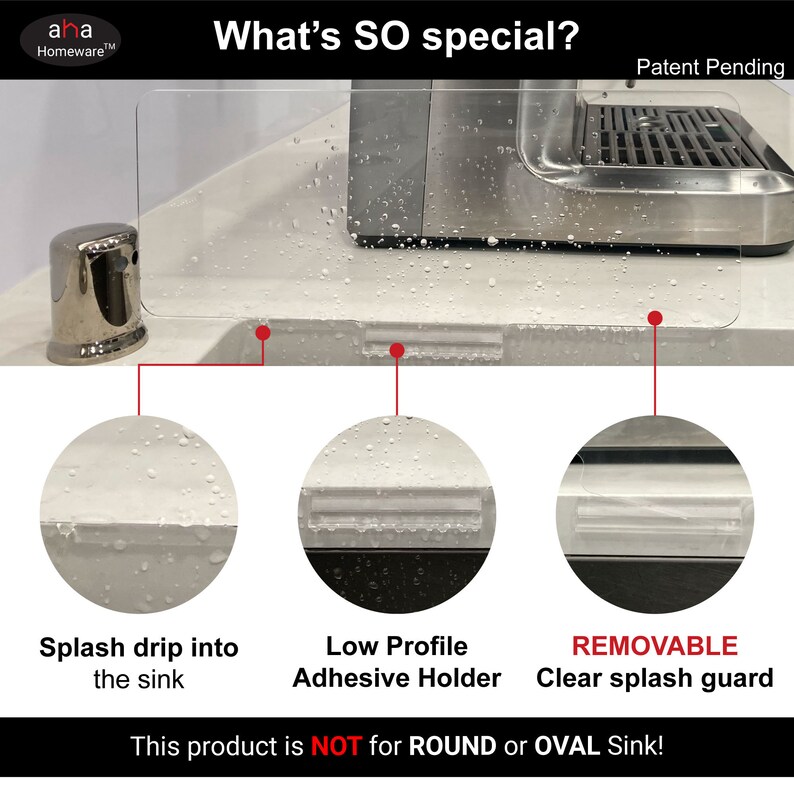 Clear Kitchen Sink Splash Guard Keeps the Side of Your Sink Etsy