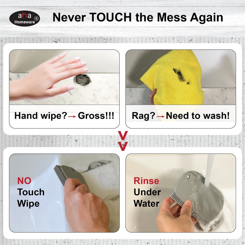 Sink Countertop Silicone Squeegee Brush, Small Squeegee Brush Cleans