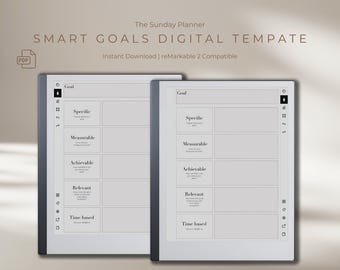 SMART Goal Planner, Goal Setting, Remarkable 2 Template, Goal Planning, PDF Instant Download, Career Planning Template