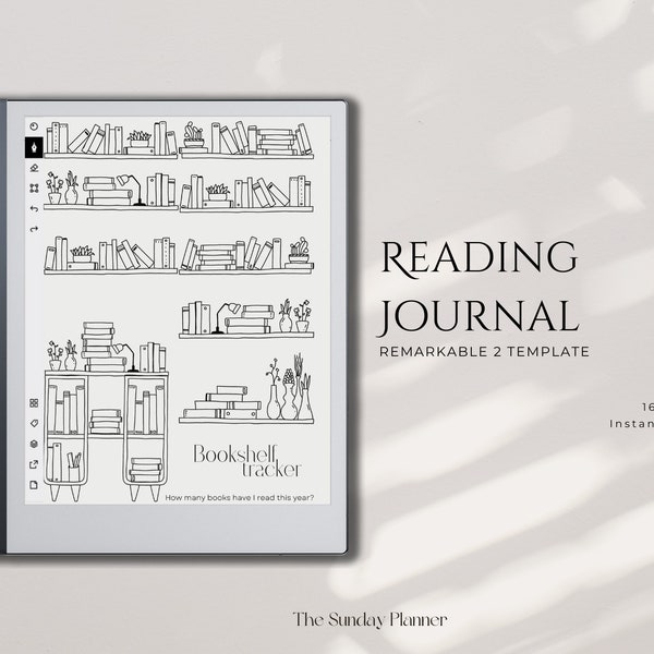 reMarkable 2 Template, Reading Journal, Reading Log, Book Journal, Printable Reading Journal