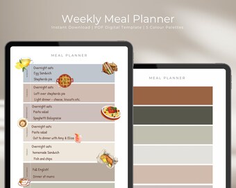 Weekly Meal Planner Template: Minimalist Food Planner (PDF Printable)