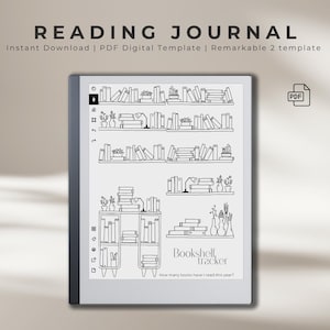 Plantilla de diario de lectura, registro digital de libros para Remarkable 2 (PDF)