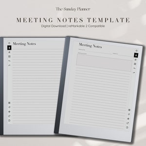Remarkable 2 Meeting Notes Template for Work Calls Business Meeting ...