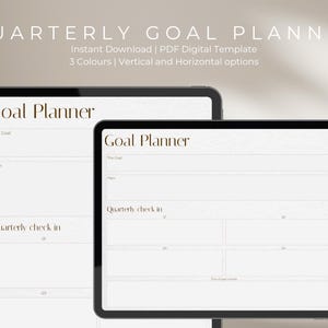 Goodnotes の四半期目標計画デジタルテンプレート 目標トラッカーテンプレート 即時ダウンロード キャリア進捗追跡 優先事項プランナー