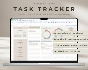 Google Sheets Task Tracker, Automated To-Do List (Digital Download)