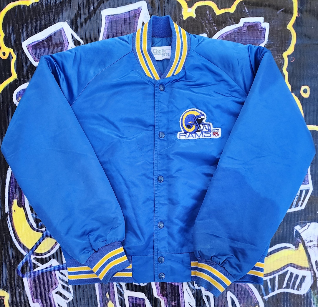 Vintage 1980s Los Angeles Rams Chalk Line Satin Bomber Jacket L - Etsy