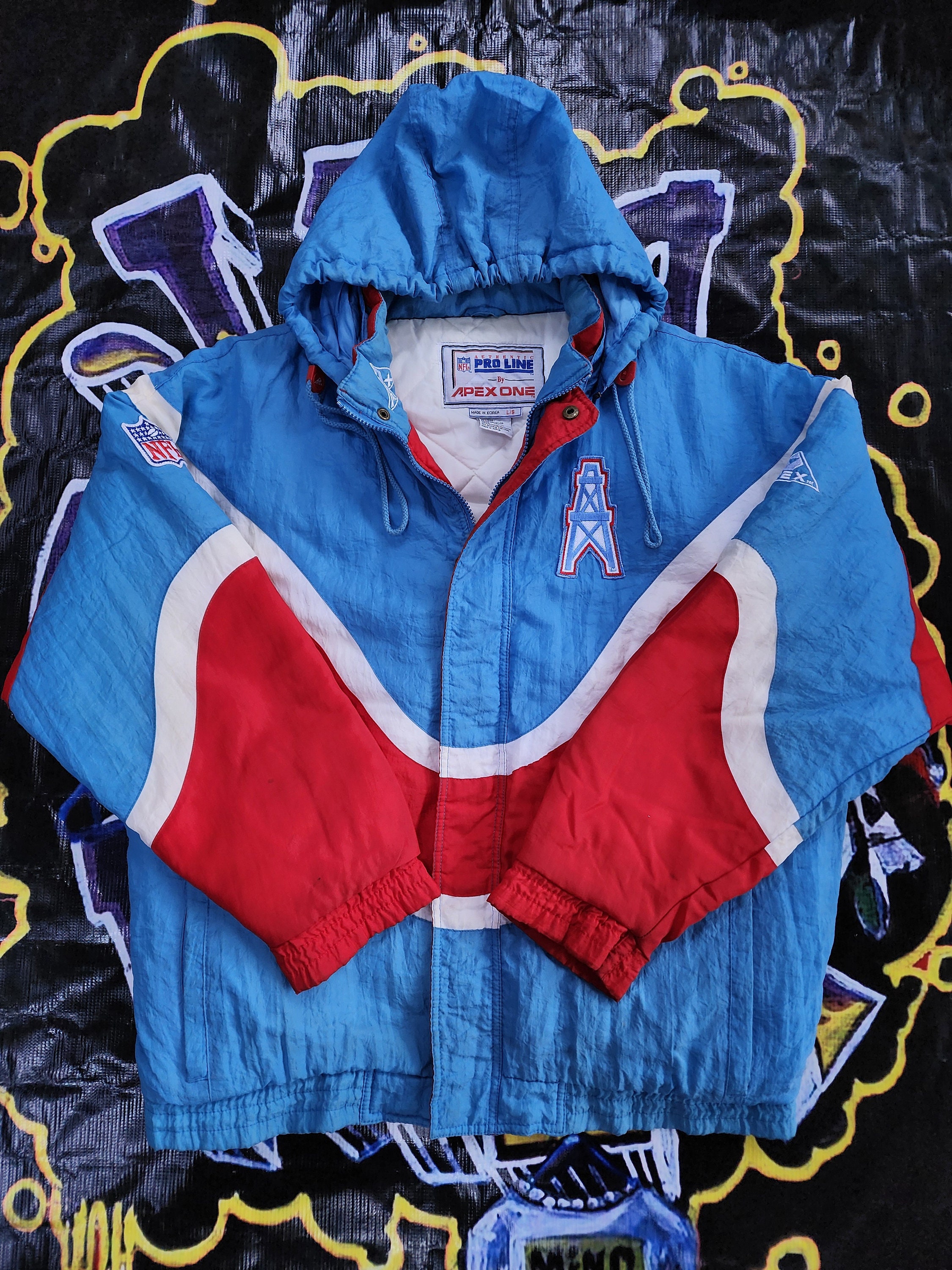 Vintage 1990s Houston Oilers Apex One Jacket XL - Etsy Vintage 1990s Houston Oilers Apex One Jacket XL - Etsy
