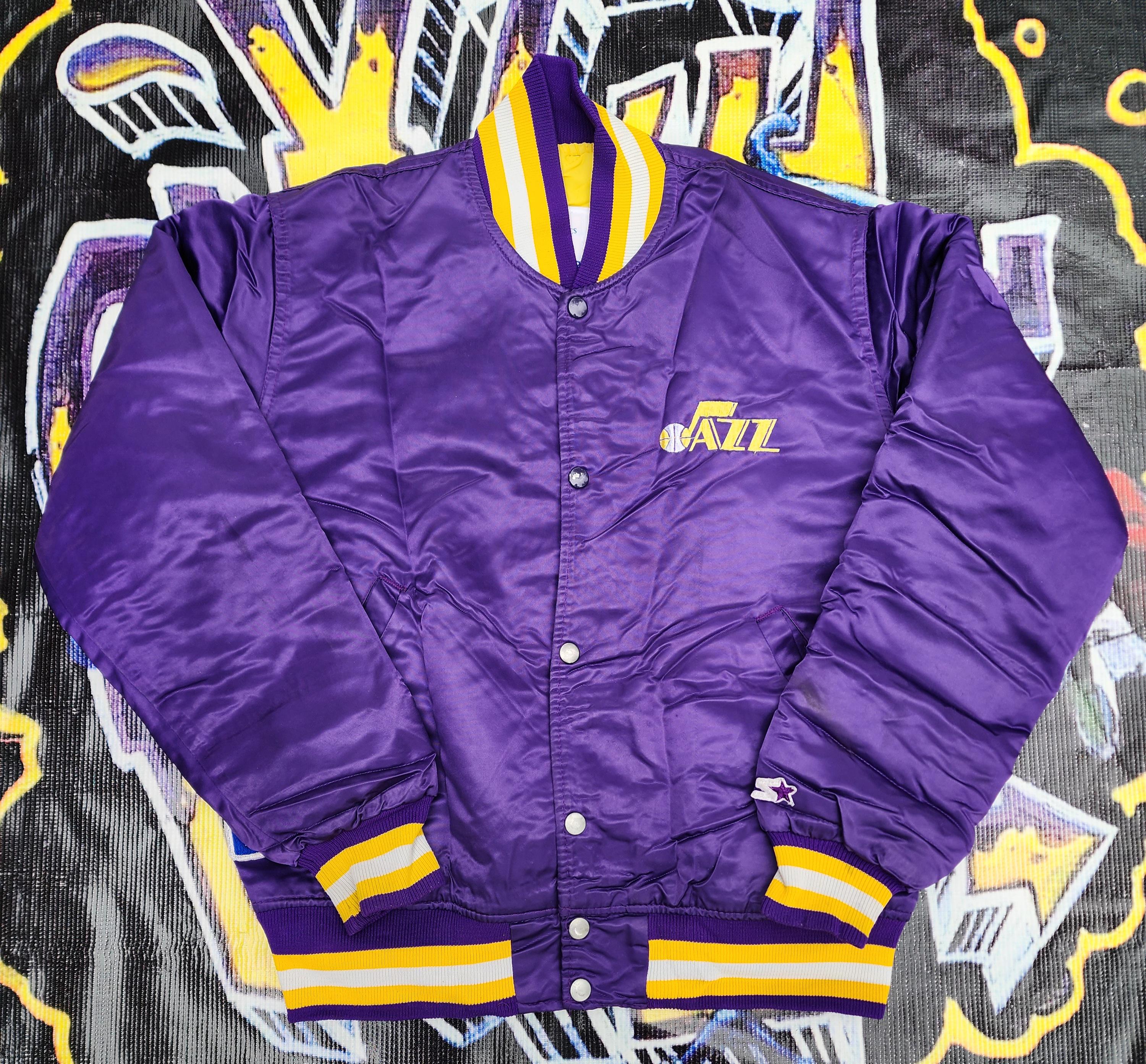 Vintage 1990s Utah Jazz Starter Satin Bomber Jacket Medium - Etsy