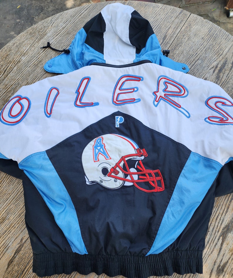 Vintage 1990s Houston Oilers Pro Player Puffer Jacket Size Small Etsy