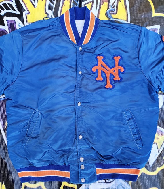 Vintage 80s 90s New York Mets Pyramid Satin Bomber Jacket Large - Etsy