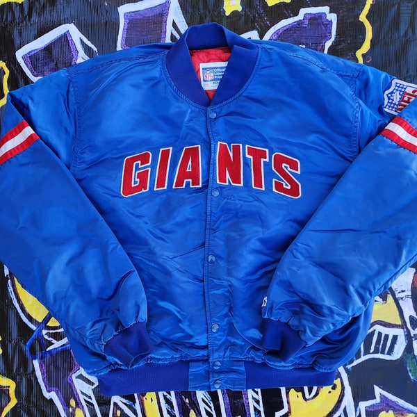 Vintage 1990s New York Giants Starter Satin Jacket XXL