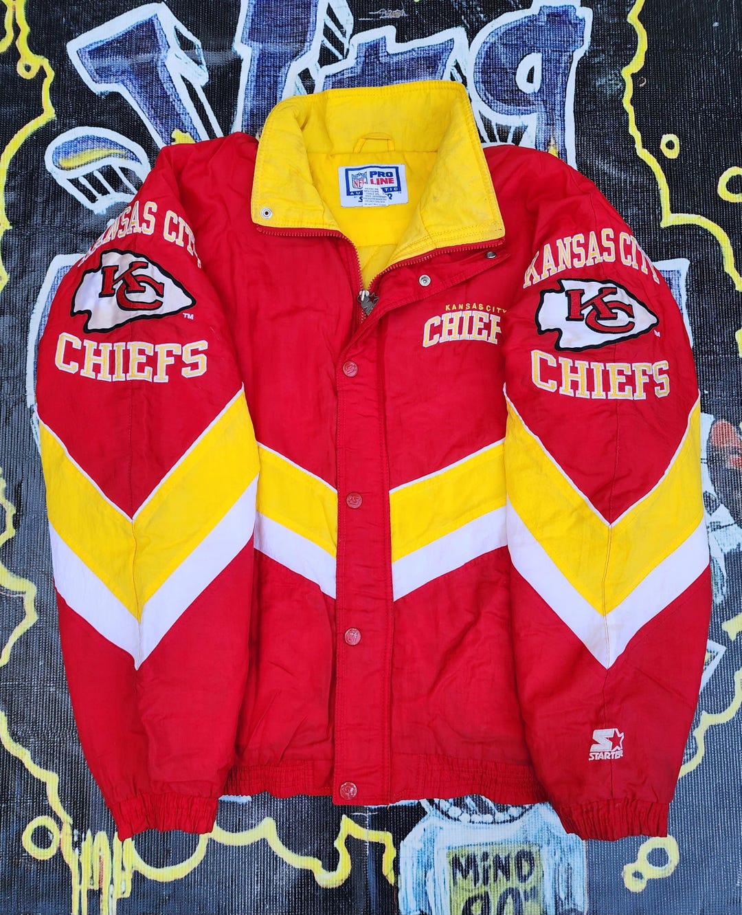 Vintage 1990s Kansas City Chiefs Starter Full Zip Arm Logos XL