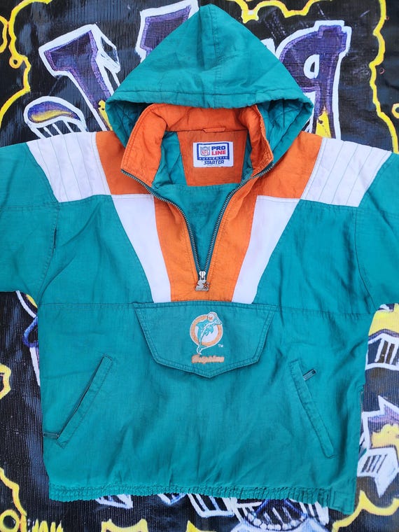 Vintage 90s Miami Dolphins Starter Pouch Jacket Color Block M - Etsy