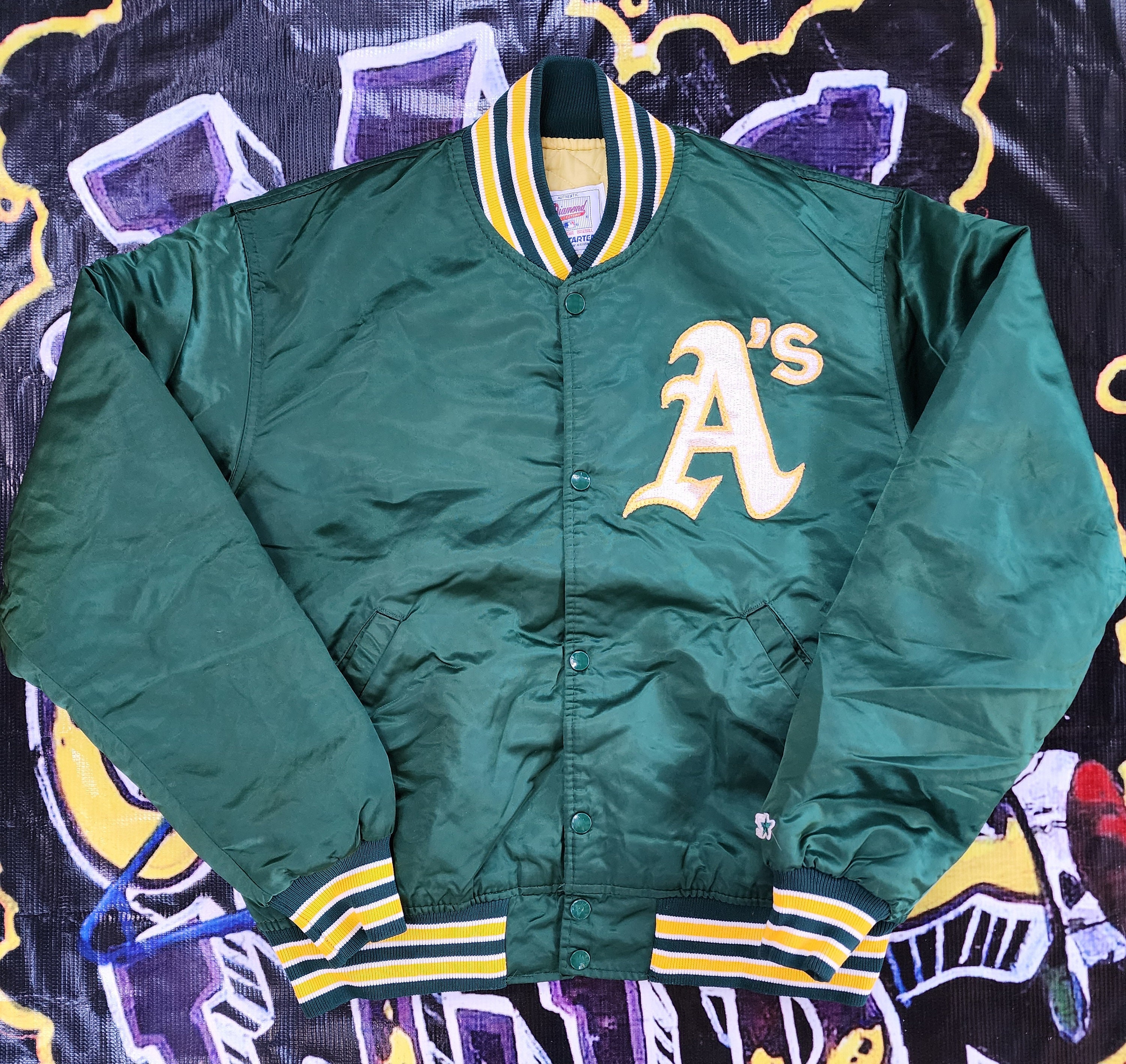 Vintage 1990s Oakland Athletics Starter Satin Jacket Large - Etsy