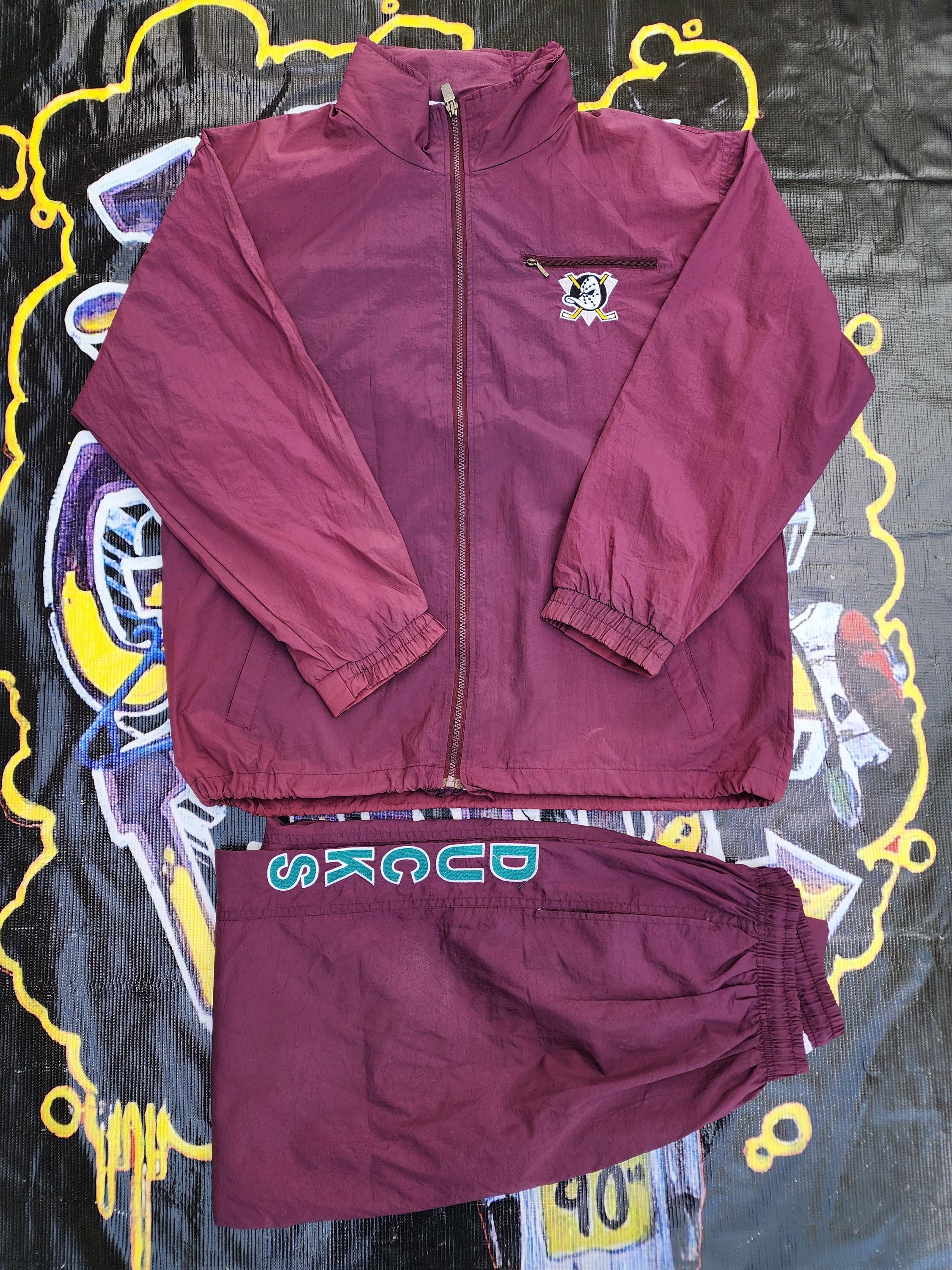 Vintage 90s Anaheim Mighty Ducks Puma Windbreaker Jacket/ Pants