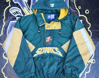 Vintage 90s Seattle Supersonics Sonics Starter Pouch Space Font