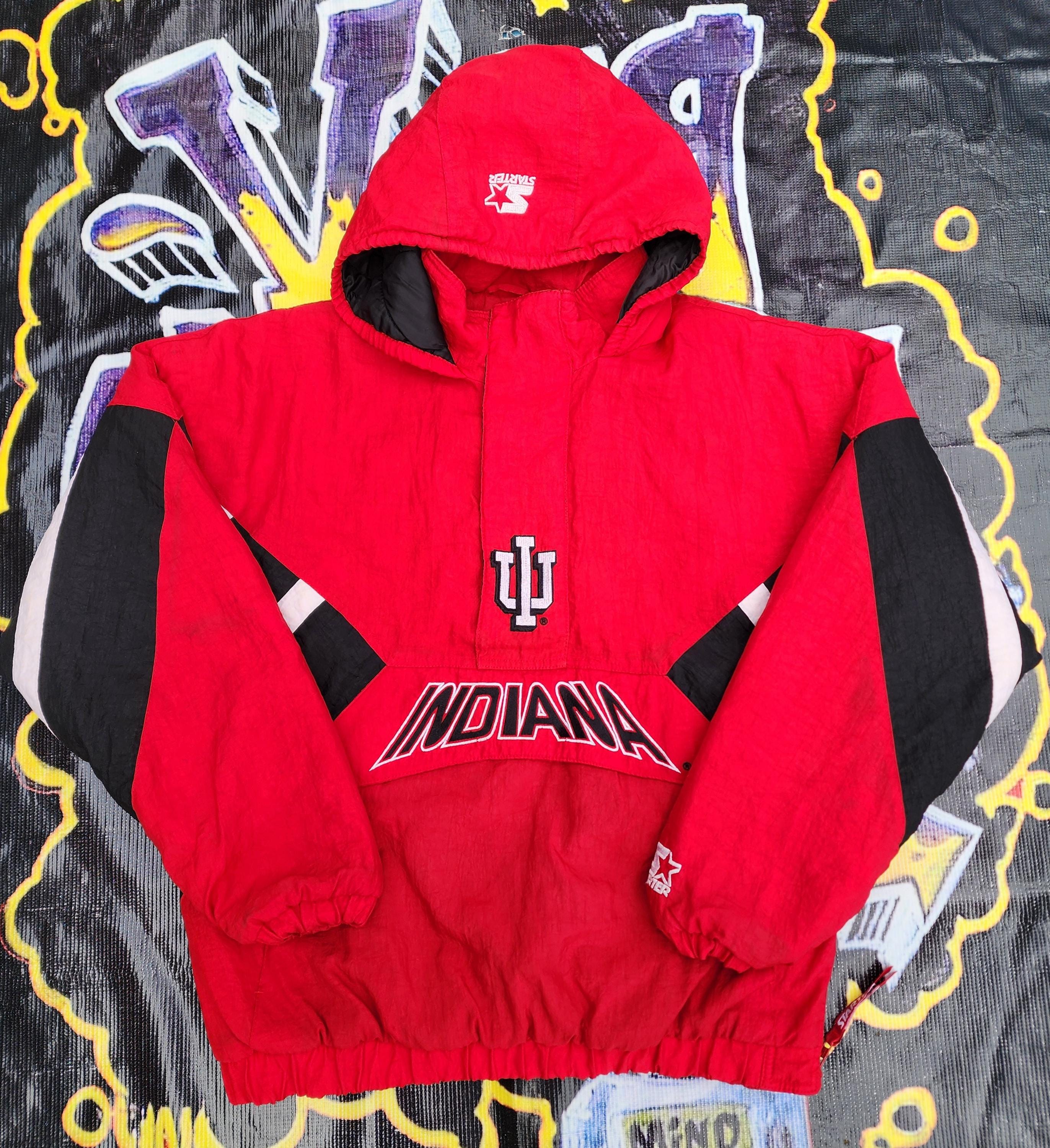 【90s✨】ナイロンジャケット インディアナ大学 Vintage 1990s Indiana University Hoosiers Starter Space Font Pouch