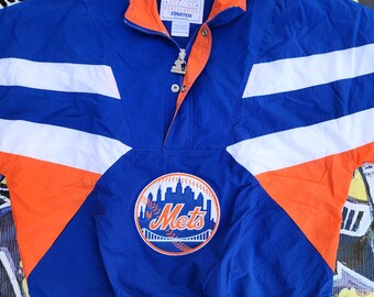 BNWOT Vintage 90s New York Mets Starter Light Jacket Blue Orange